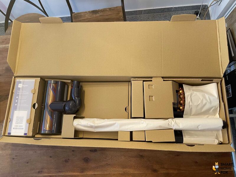 Dyson Gerät in der Verpackung